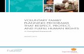 VOLUNTARY FAMILY PLANNING PROGRAMS THAT RESPECT, PROTECT, AND