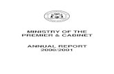 MINISTRY OF THE PREMIER & CABINET ANNUAL REPORT 2000/2001file/premcab2001.pdf · 2019. 12. 6. · Ministry of the Premier and Cabinet - Annual Report 2000/2001 - 1 - Hon Dr G I Gallop
