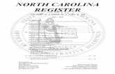 NORTH CAROLINA REGISTER · 2019. 7. 1. · PROPOSED RULES 34:01 NORTH CAROLINA REGISTER JULY 1, 2019 2 Note from the Codifier: The notices published in this Section of the NC Register