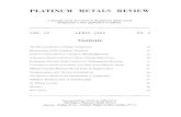 PLATINUM METALS REVIEW · PLATINUM METALS REVIEW A quurterly survey of reseurch on the platinum metuls urrd of dwelopments in their applications in industry VOL. 13 APRIL 1969 NO.