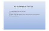 ASTROPARTICLE PHYSICS - Nikhefh84/APP-lecture1.pdfWe need the particle physics part of astroparticle physics to 1. Give plausible interpretation of astrophysical phenomena 2. Calculate
