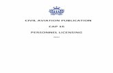 CIVIL AVIATION PUBLICATION CAP 16 PERSONNEL LICENSING 16 _ Personnel... · 2021. 7. 12. · 4.1.2 Requirements for Air Law Exam ... - Airline Transport Pilot (ATPL A) (b) Helicopter
