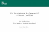 EU Regulation on the Approval of L-Category Vehicles...EU Regulation on the Approval of L-Category Vehicles Adrian Burrows International Vehicle Standards December 2013 Background