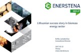 Lithuanian success story in biomass energy sector · 2019. 1. 11. · Design and manufacture biomass boilers, flue gas condensers, furnaces and other technological equipment for biomass