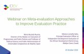 Webinar on Meta-evaluation Approaches to Improve Evaluation … · 2021. 2. 8. · Meta-evaluation: the concept Michael Scriven, “Thesaurus of Evaluation”: “The evaluation of