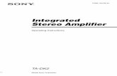 Integrated Stereo Amplifier - Sony · 2019. 2. 1. · Press to adjust the pitch of a music (page 25). E SUB WOOFER +/– Press to adjust the subwoofer level (page 21). F D.B.F.B.