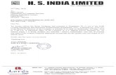 H. S. INDIA LIMITED - SOLITS...Manish Nagar, J. P. Road, Andheri (W), Mumbai - 400053, Maharashtra, inter alia, to consider and approve the Audited Financial Statements and Results