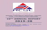 10TH ANNUAL REPORT 2019-20 - Riddhi Corporate · 2021. 2. 20. · RIDDHI CORPORATE SERVICES LIMITED (CIN: L74140GJ2010PLC062548) 10TH ANNUAL REPORT 2019-20 Registered Office:- 10