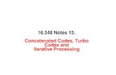 16.548 Notes 15: Concatenated Codes, Turbo Codes and ......" Performance within 0.5 dB of the channel capacity limit for BPSK was demonstrated.! Features of turbo codes " Parallel