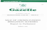 azette - NZLIISUPPLEMENT to The New Zealand azette OF THURSDAY, 11 JUNE 1992 WELLINGTON: MONDAY, 15 JUNE 1992 - ISSUE NO. 87 SALE OF CROWN-FUNDED IRRIGATION SCHEMES1992 NEW …