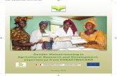 Gender Mainstreaming in AR&D in West and Central Africa · FAO (2011): The State of Food and Agriculture 2010-2011: Women in Agriculture — Closing the gender gap for ... and will