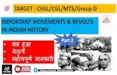 TARGET : CHSL/CGL/MTS/Group D IMPORTANT MOVEMENTS & … · 2021. 3. 24. · • Malabar Region : K Kelappan • Peshawar : Gandhiji’s Disciple Ghaffar Khan Khan’s followers called