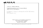 AIAA 2003-0634 Optimization of Controlled Jets in Crossflo · 2003. 10. 8. · AIAA–2003–0634 tion of transverse jet penetration and spread, may well be conﬁguration- or apparatus-dependent.
