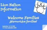 ¡Bienvenidos familias! Lion Nation Welcome Families …...Upcoming Events/Próximos Eventos September 17: Conference Night (contact your child’s teacher) September 24: Division