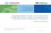 Employability Study: An Evaluation of METAS’ Basic Labor … · 2015. 11. 23. · Proyecto METAS was established in 2010 and aims to provide Honduran youth with the opportunity