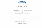 ISO 9001: 2015 1st SURVEILLANCE AUDIT REPORT · 2019. 6. 24. · KEBS CB |1st Surveillance audit report for University of Embu 2019 3 1.0 INTRODUCTION Organization : University of