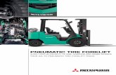 Pneumatic tire ForkliFt · Mitsubishi forklift trucks. The large floor space provides maximum operator comfort, especially during long shifts, while the “through the floor” pedal