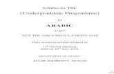(Undergraduate Programme) · 2021. 6. 28. · • Dr. V. Abdur Rahim, Madinah Arabic Reader: Book 1I • Dr. W.A. Nadwi: A Practical Approach to the Arabic Language, Vol–I. •