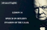 Advanced English LESSON 14 SPEECH ON HITLER’S · 2021. 6. 17. · Lesson 14 Speech on Hitler’s Invasion of the U.S.S.R. Lesson 15 ... Words and Expressions Paraphrase and Translation