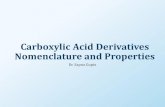 Carboxylic Acid Derivatives Nomenclature and Properties