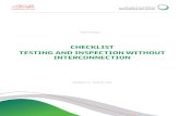 CHECKLIST TESTING AND INSPECTION WITHOUT INTERCONNECTION