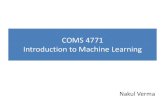 COMS 4771 Introduction to Machine Learning
