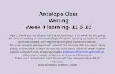 Antelope Class Writing Week 4 learning- 11.5