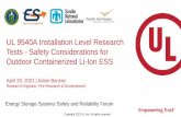 UL 9540A Installation Level Research Tests - Safety ...