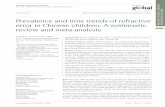 Prevalence and time trends of refractive error in Chinese ...