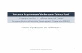Precursor Programmes of the European Defence Fund
