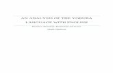 An analysis of the Yoruba language with english