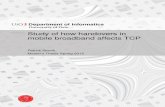 Study of how handovers in mobile broadband affects TCP