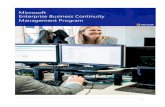 Microsoft Enterprise Business Continuity Management Program