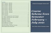 Course Scheme Even Semester February July 2021