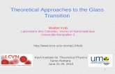 Theoretical Approaches to the Glass Transition