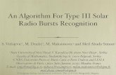 An Algorithm For Type III Solar Radio Bursts Recognition