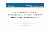 INTRODUCTION TO FEDERAL GOVERNMENT HONORS PROGRAMS