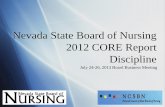 Nevada State Board of Nursing 2013 CORE Report - Discipline