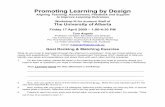 Promoting Learning by Design - ualberta.ca