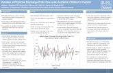 Variation in Physician Discharge Order Time at An Academic ...