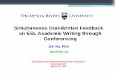 Simultaneous Oral-Written Feedback on ESL Academic Writing ...