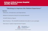 “Working to Improve the Patient Experience”