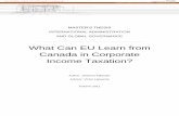 What Can EU Learn from Canada in Corporate Income Taxation?