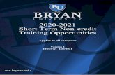 2020-2021 Short Term Non-credit Training Opportunities