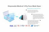 Disposable Medical 3 -Ply Face Mask Spec