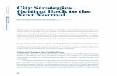 City Strategies - Getting Back to the Next Normal