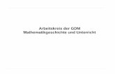 Arbeitskreis der GDM Mathematikgeschichte und Unterricht