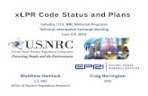 xLPR Code Status and Plans - San Onofre Safety