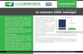 +1.800.267.0730 | INFO@DKL.COM In-memory table manager