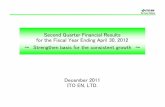 Second Quarter Financial Results for the Fiscal Year ...